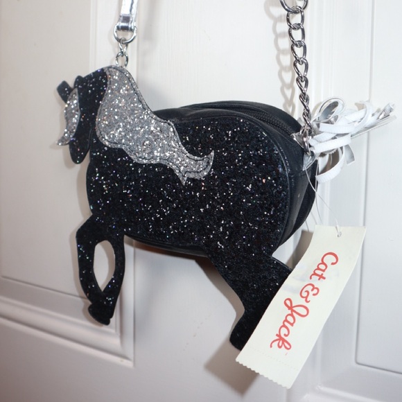 NWT: Sparkly Crossbody 3D Unicorn Mini Glitter Purse Cat & Jack - Picture 3 of 3